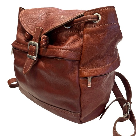 Sergio’s Collection Women’s Brown Leather Back Pack Handcrafted EUC main image 6